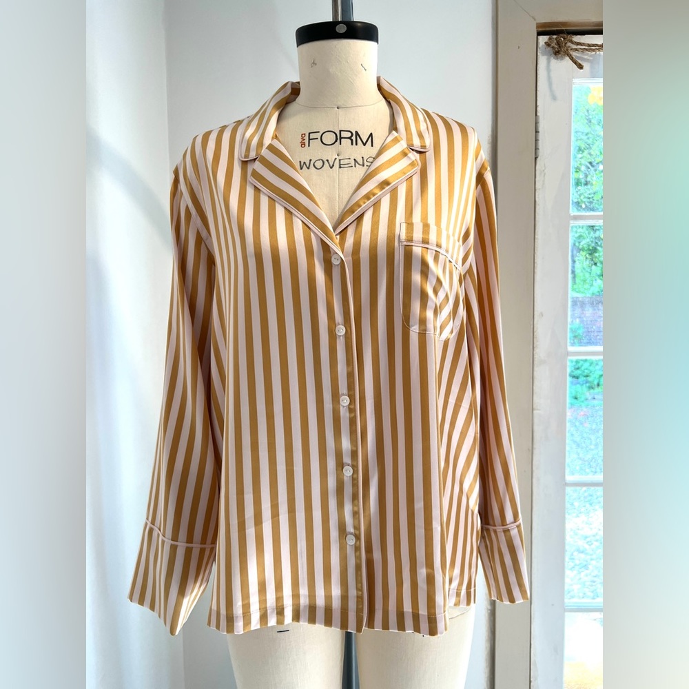 Satin Stripped PJ Top